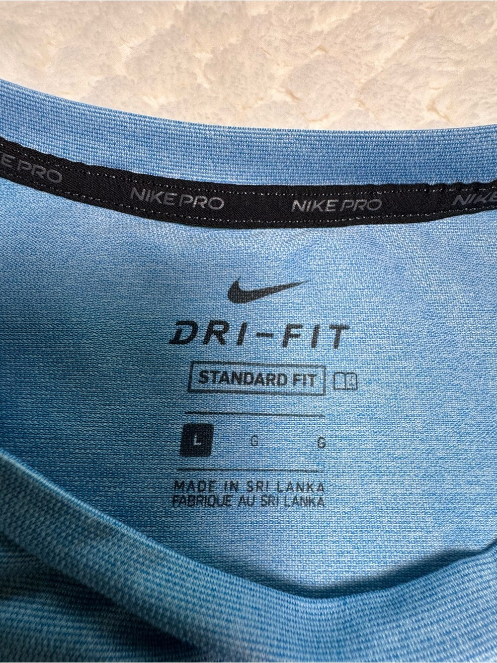 Nike Pro Dri-FIT Blue Athletic Training Shirt Men’s Large - Picture 3 of 6